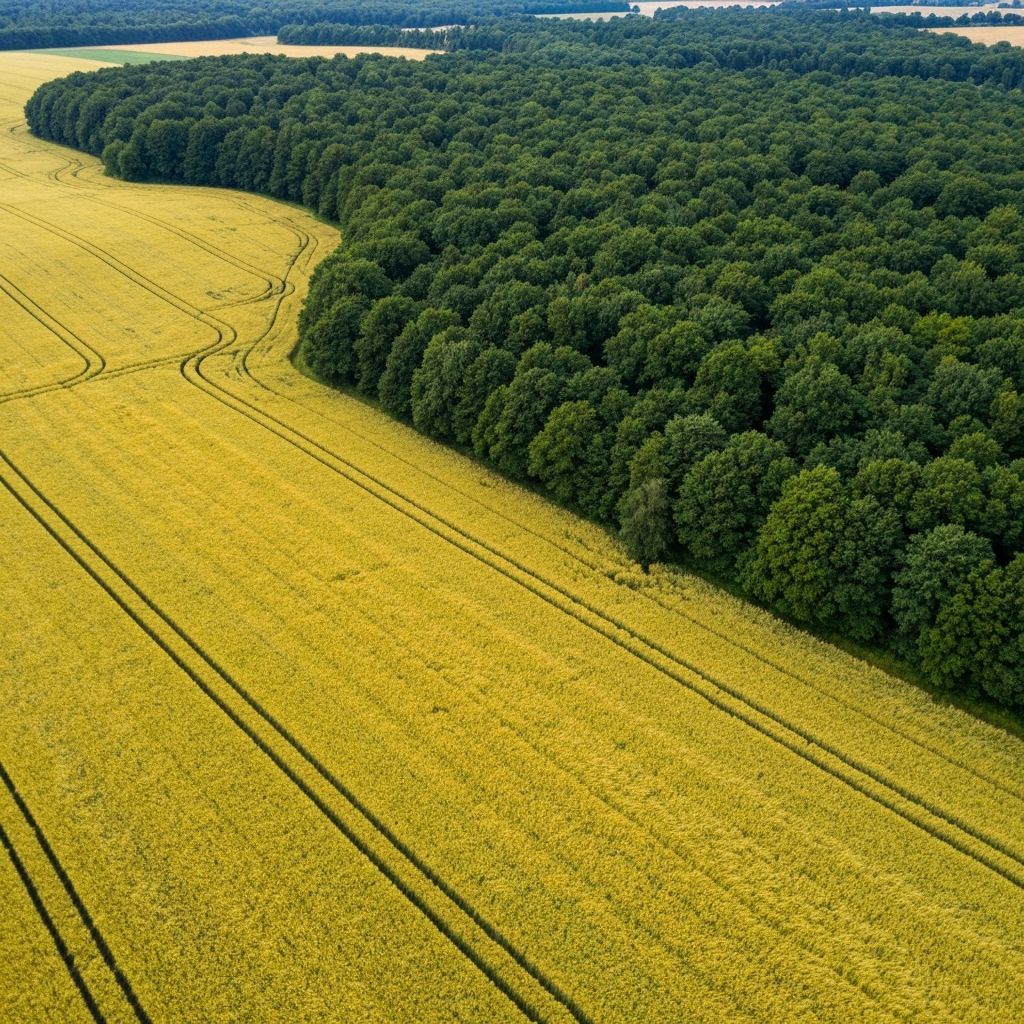 Arable land and virgin forests